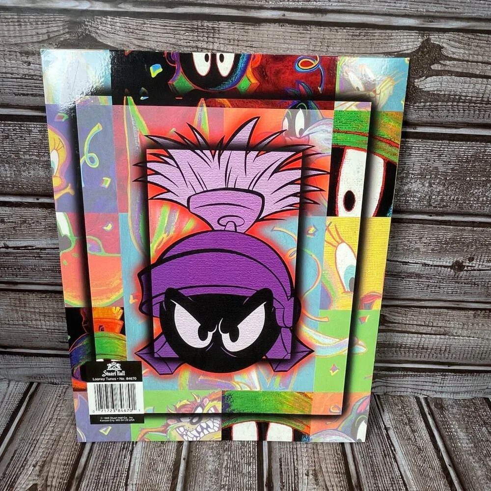 Lot of 3 Vintage Looney Tunes Folders Portfolio Organizer Stuart Hall 1999 NEW